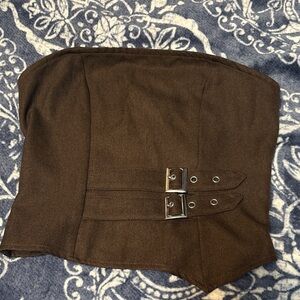 Forever 21 Brown Strapless Crop Top